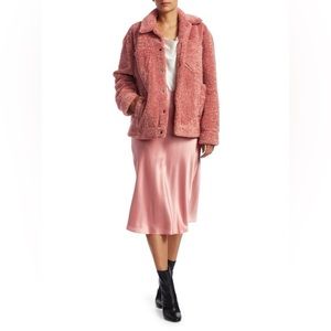 CINQ A SEPT Julia Teddy Jacket Rosewood Pastel